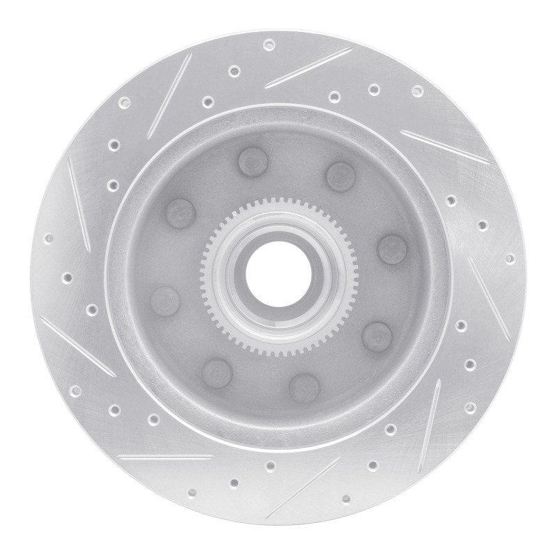 Dodge B3500 Brake Rotor (1) - Front Right - R1 Concepts - Drilled & Slotted - Silver - `98-`03
